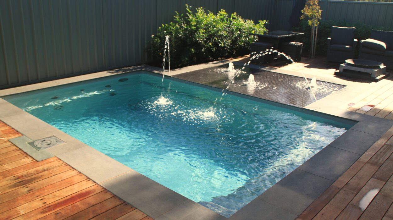 Clear pool with fountains