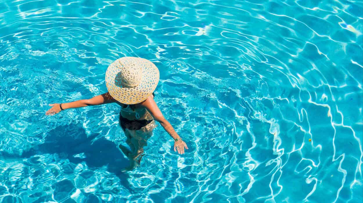 Compass Pools Woman in pool