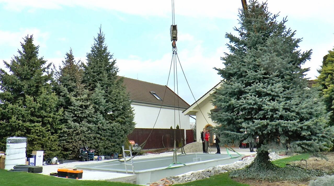 Pool under construction