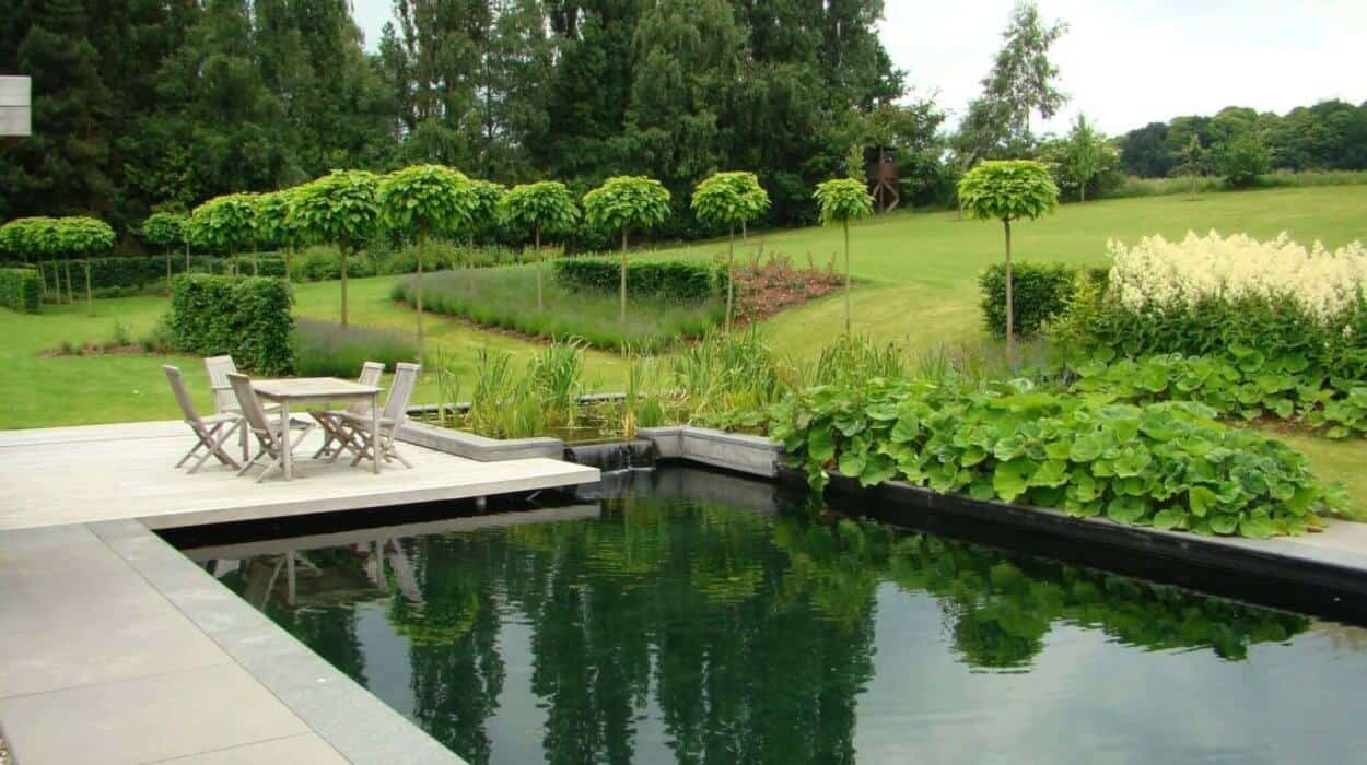 Natural, outdoor garden pool
