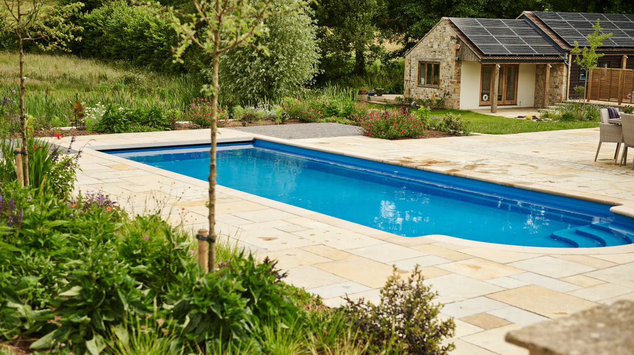 XL Java Outdoor Pool Installation with Roman End in Somerset Gallery image 1